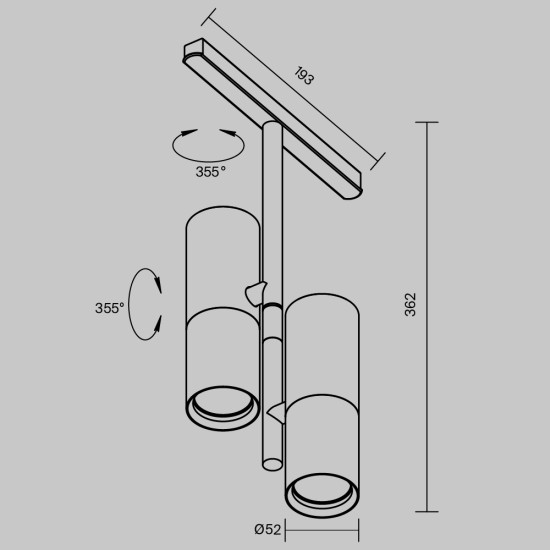 Siinivalgusti Elti Duo Exility 3000K 24W 36°, Must/Messing - Valgustus Luminance'ilt