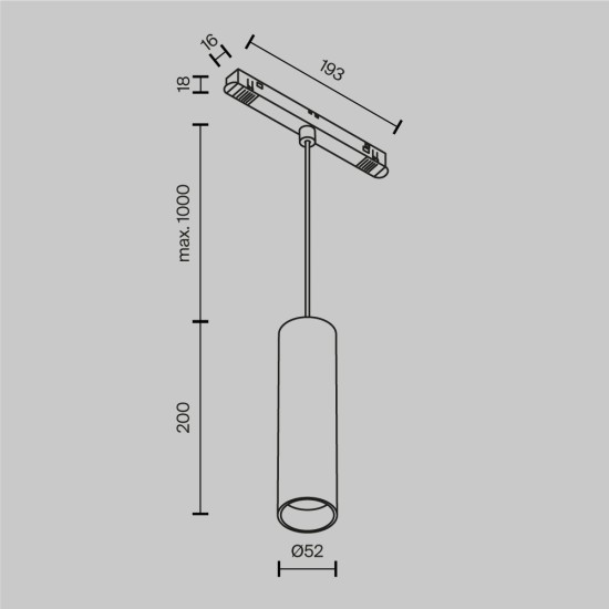 Ripp-siinivalgusti Focus Led Exility 4000K 12W 36°, Valge - Valgustus Luminance'ilt