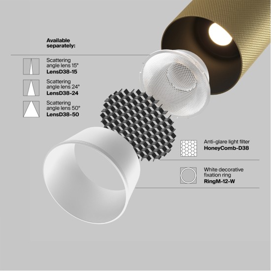Siinivalgusti Artisan Exility 4000K 12W 36°, Must/Kuldne - Valgustus Luminance'ilt