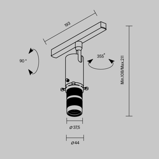 Siinivalgusti Gala Exility 3000K 10W 20°-35°, Must - Valgustus Luminance'ilt