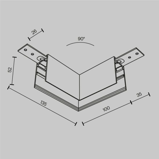 L-ühendus Exility pinnapealne, Valge - Valgustus Luminance'ilt