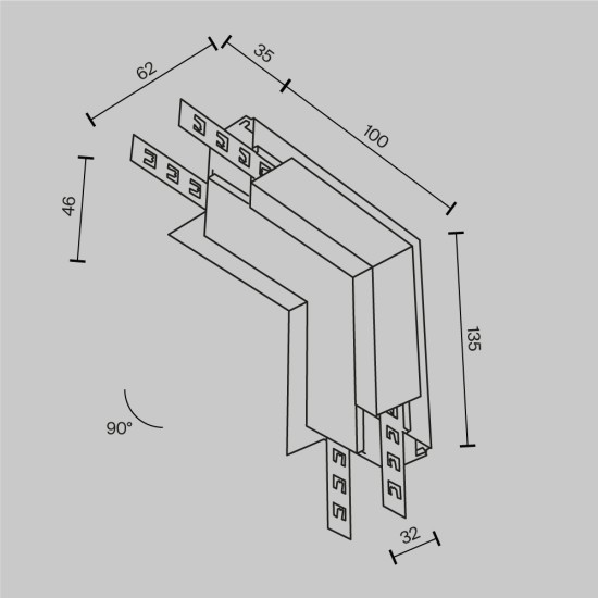 Sisemine L-ühendus Exility, Valge - Valgustus Luminance'ilt