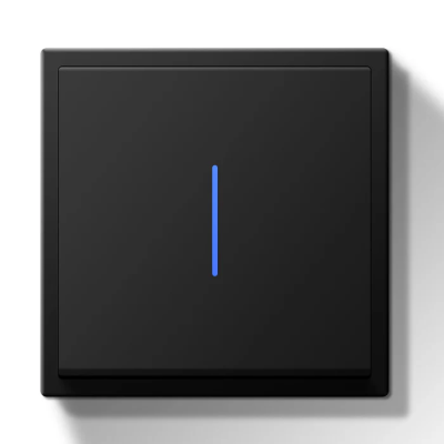 Single Switch "LUUM" with LED indicator, Black - Lighting by Luminance