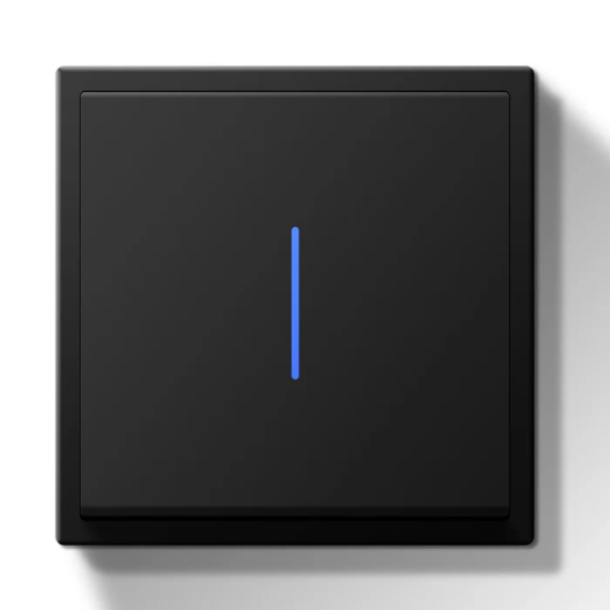 Single Switch "LUUM" with LED indicator, Black - Lighting by Luminance