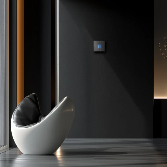 Single Switch "LUUM" with LED indicator, Black - Lighting by Luminance