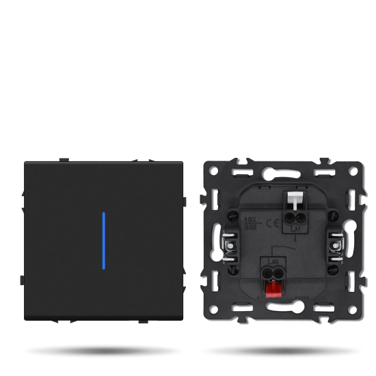 Single Switch "LUUM" with LED indicator, Black - Lighting by Luminance