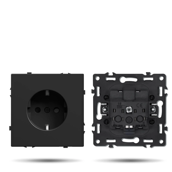 Socket "LUUM" with grounding, black - Lighting by Luminance