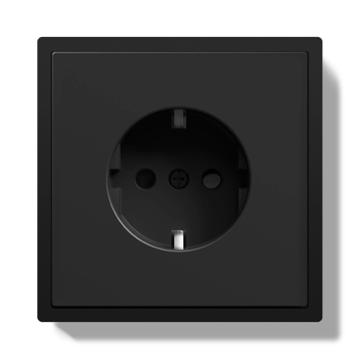 Socket "LUUM" with grounding, black - Lighting by Luminance