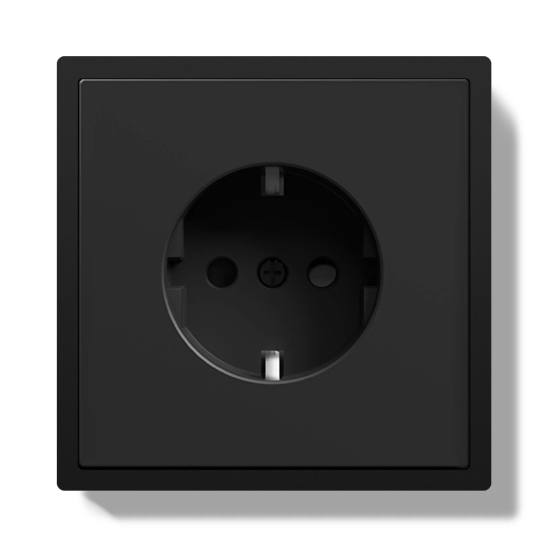 Socket "LUUM" with grounding, black - Lighting by Luminance