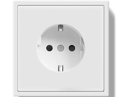 Socket "LUUM" with grounding, white