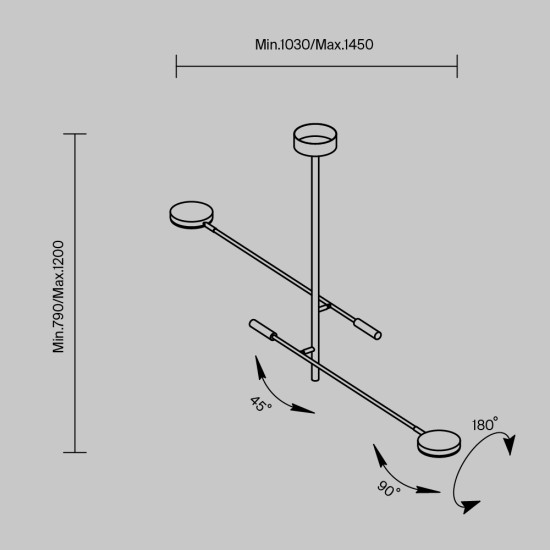 Laevalgusti Fad, must, W230 mm - Valgustus Luminance'ilt