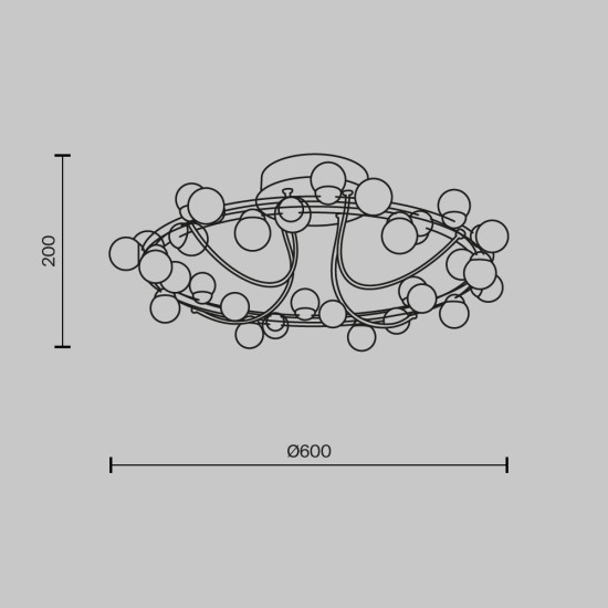 Laevalgusti Tessara, kuldne, D600 mm - Valgustus Luminance'ilt
