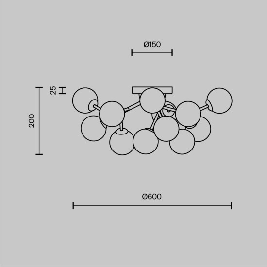 Laevalgusti Dallas, must, D600 mm - Valgustus Luminance'ilt