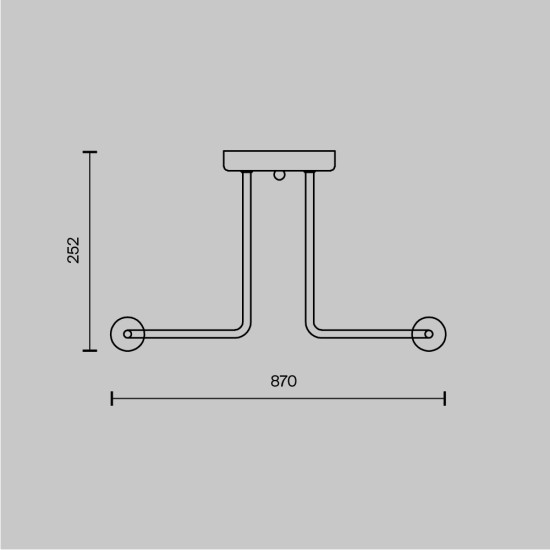 Laevalgusti Gilbert, must, W870 mm - Valgustus Luminance'ilt