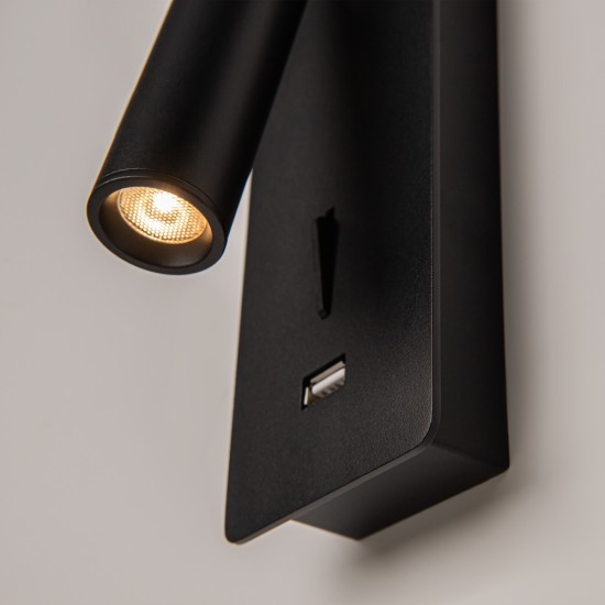 Black Wall Lamp | Mirax | C041WL-L3B3K, must - Valgustus Luminance'ilt