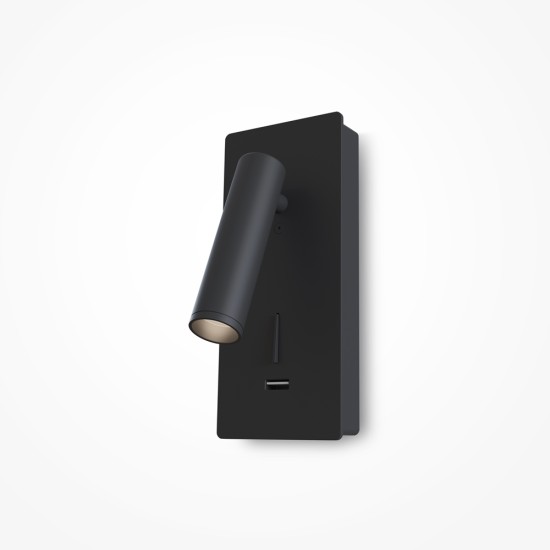 Black Wall Lamp | Mirax | C041WL-L3B3K, must - Valgustus Luminance'ilt