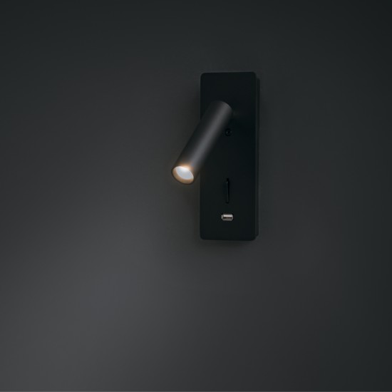 Black Wall Lamp | Mirax | C041WL-L3B3K, must - Valgustus Luminance'ilt