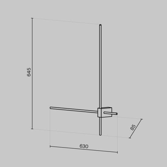 Black Wall Lamp | Pars | C070WL-L12GB3K, must - Valgustus Luminance'ilt