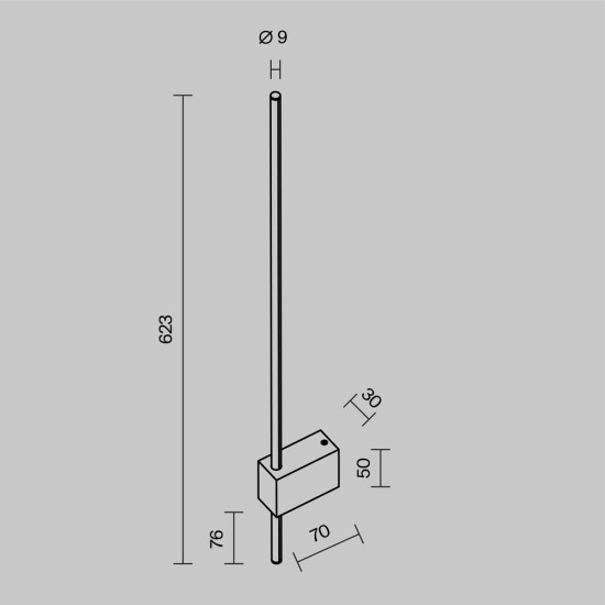 Black Wall Lamp | Pars | C070WL-L6GB3K, must, W30 mm - Valgustus Luminance'ilt