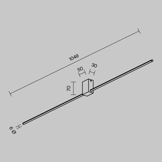 Black Wall Lamp | Pars | C070WL-L6GB3K, must, W30 mm - Valgustus Luminance'ilt