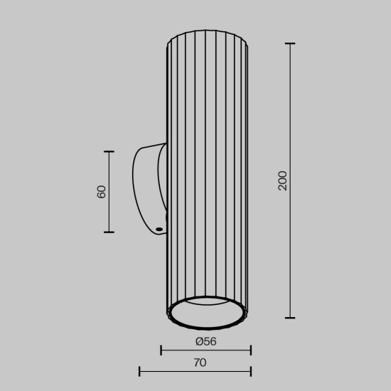Black Wall Lamp | Calipso | C106WL-02-GU10-B, messing - Valgustus Luminance'ilt