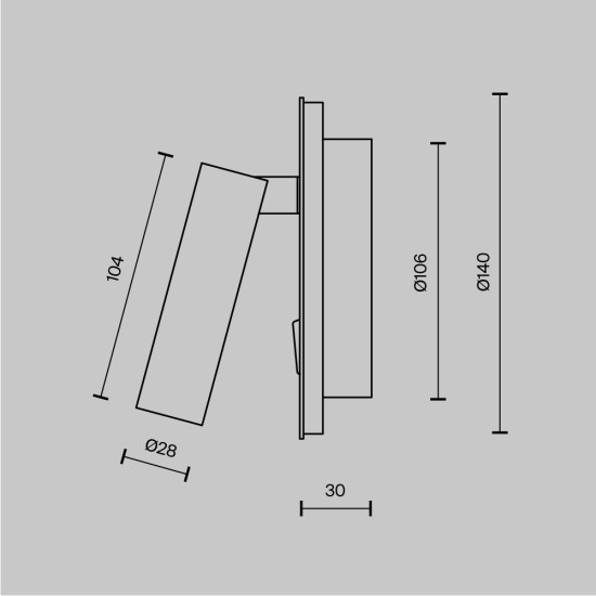 White Wall Lamp | Los 176 | C176-WL-01-6W-W, valge - Valgustus Luminance'ilt