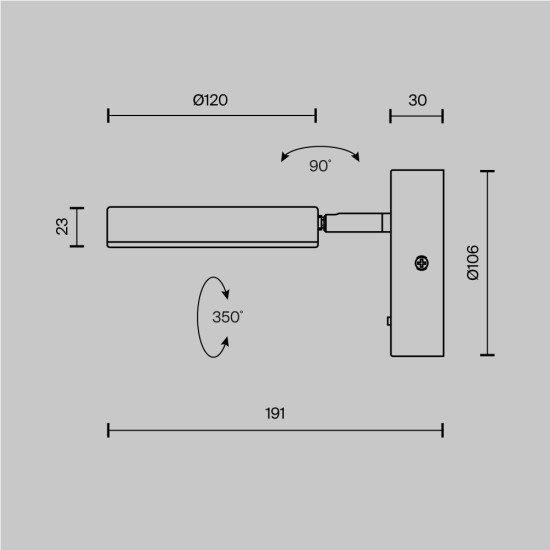 Seinavalgusti Fad, must, D120xH23 mm - Valgustus Luminance'ilt