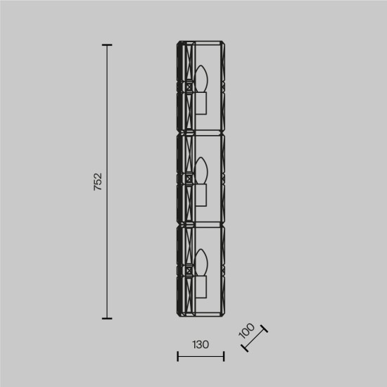 Seinavalgusti Facet, kroom, W130 mm - Valgustus Luminance'ilt