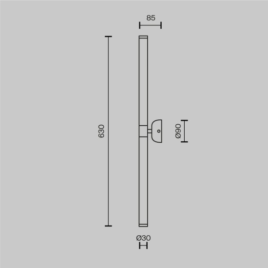 Seinavalgusti Axis, must - Valgustus Luminance'ilt