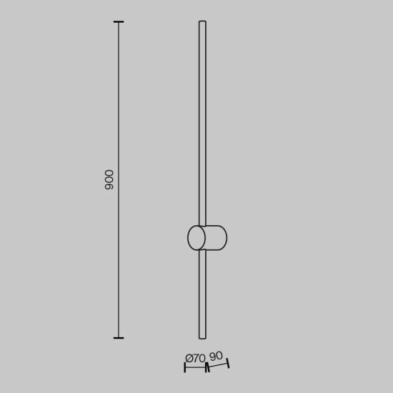 Seinavalgusti Light stick, must, W70 mm - Valgustus Luminance'ilt