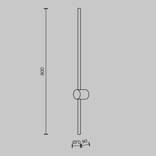 Seinavalgusti Light stick, messing, W70 mm - Valgustus Luminance'ilt