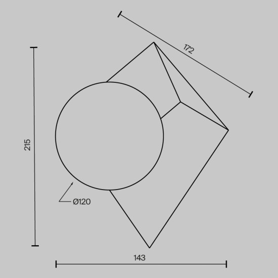 Seinavalgusti Cubeo, Platinum - Valgustus Luminance'ilt