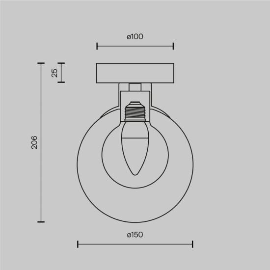 Seinavalgusti Basic form, kuld, D150xH147 mm - Valgustus Luminance'ilt