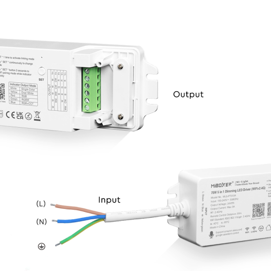 75W 5-ühes hämardatav LED-toiteplokk (WiFi + 2.4G) 24V - Valgustus Luminance'ilt