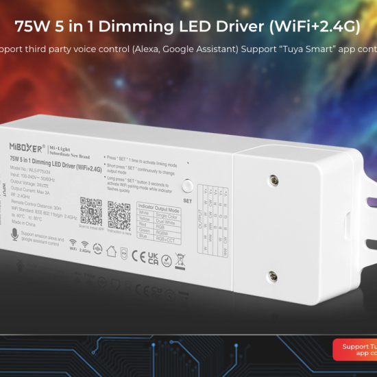 75W 5-ühes hämardatav LED-toiteplokk (WiFi + 2.4G) 24V - Valgustus Luminance'ilt