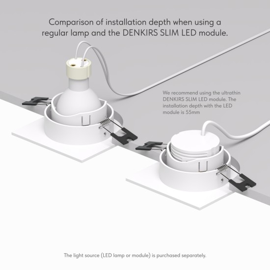 SPOT RODVIG recessed square light (grey) - Lighting by Luminance