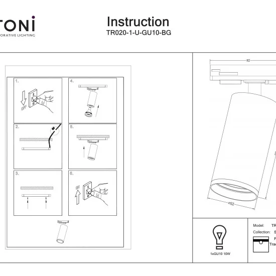 Siinivalgusti Focus S Unity GU10 1x10W, Kuld - Valgustus Luminance'ilt
