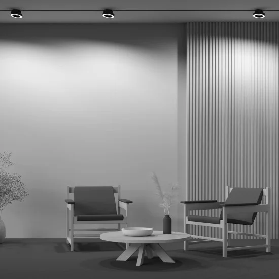 Siinivalgusti Rim Unity 3000K 12W 110°, Must - Valgustus Luminance'ilt