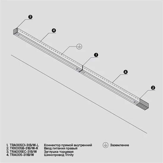 Trinity 1 m siin, pinnapealne/riputatav, Valge - Valgustus Luminance'ilt