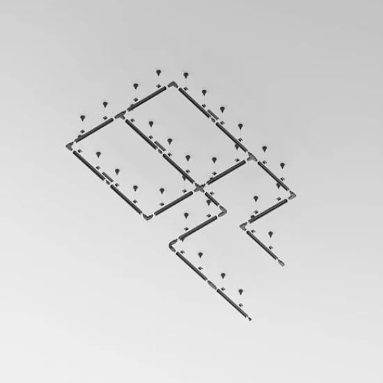 Trinity 2 m siin, pinnapealne/riputatav, Must - Valgustus Luminance'ilt