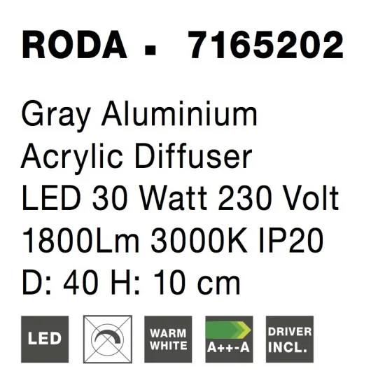 Rippvalgusti Roda 7165202 - Valgustus Luminance'ilt