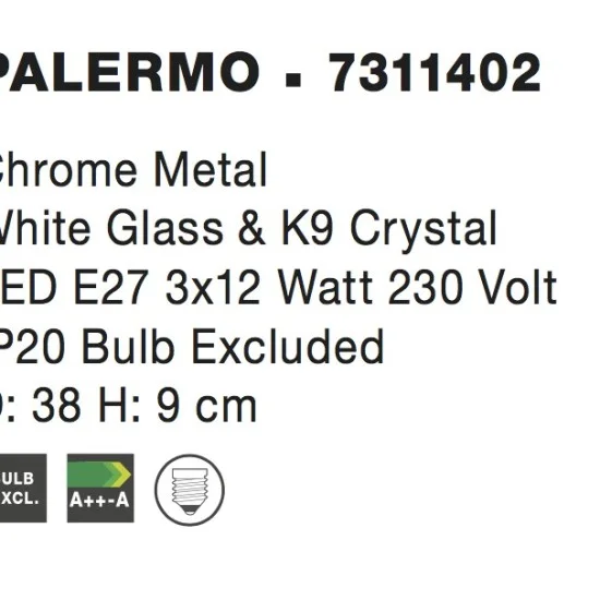 Rippvalgusti Palermo 7311402 - Valgustus Luminance'ilt