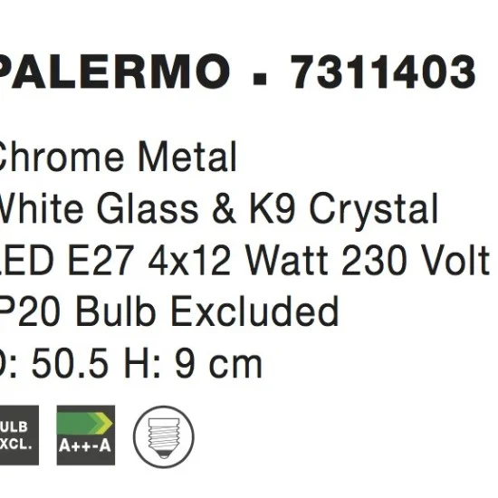 Rippvalgusti Palermo 7311403 - Valgustus Luminance'ilt