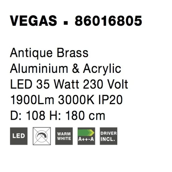Rippvalgusti Vegas 86016805 - Valgustus Luminance'ilt