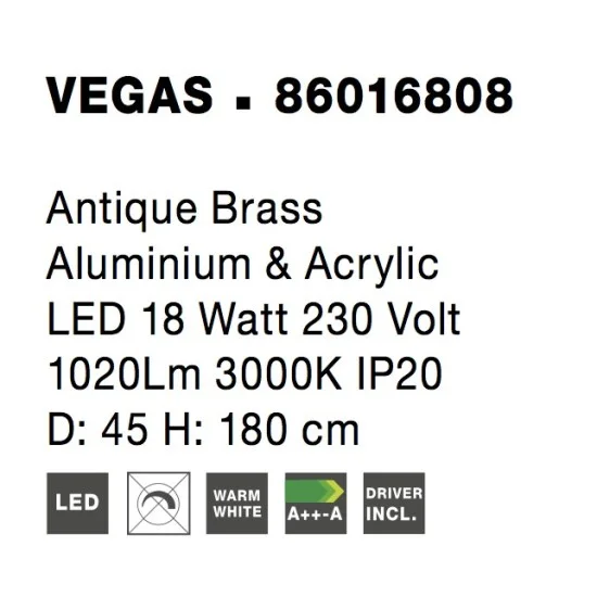Rippvalgusti Vegas 86016808 - Valgustus Luminance'ilt