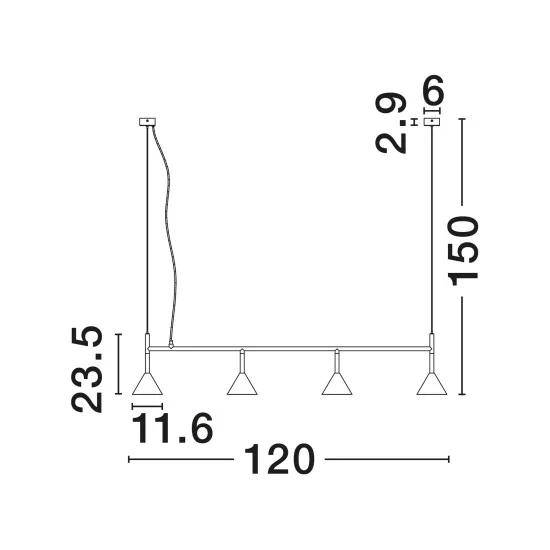 Rippvalgusti Conico 9011432 - Valgustus Luminance'ilt