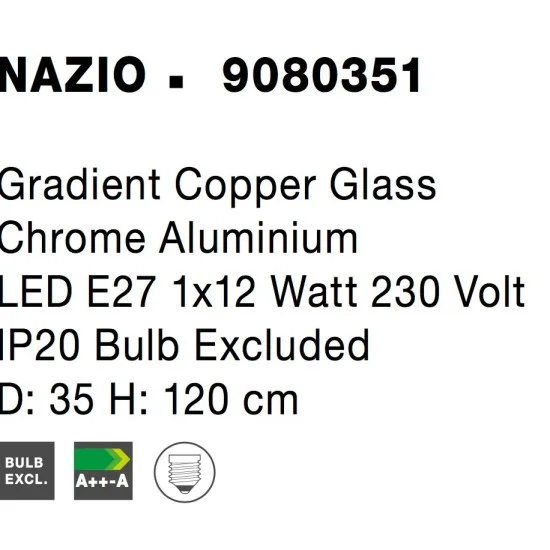 Rippvalgusti Nazio 9080351 - Valgustus Luminance'ilt