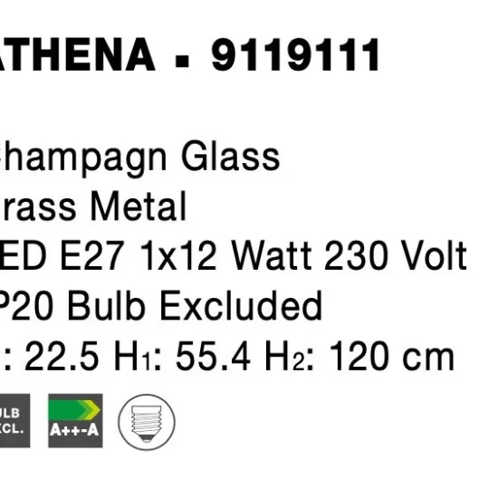 Rippvalgusti Athena 9119111 - Valgustus Luminance'ilt