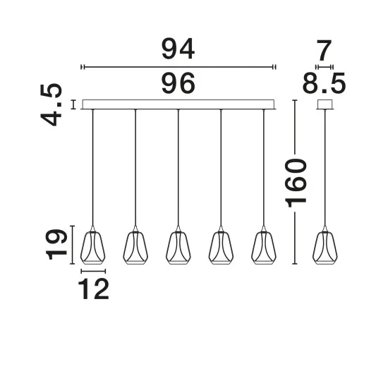 Rippvalgusti Alish 9124100 - Valgustus Luminance'ilt