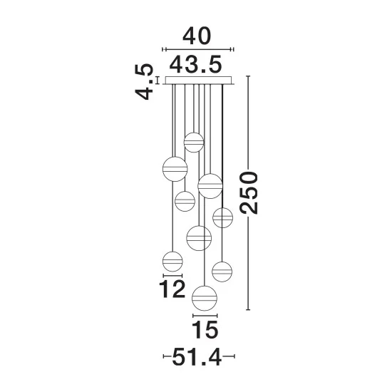 Rippvalgusti Alaz 9124121 - Valgustus Luminance'ilt